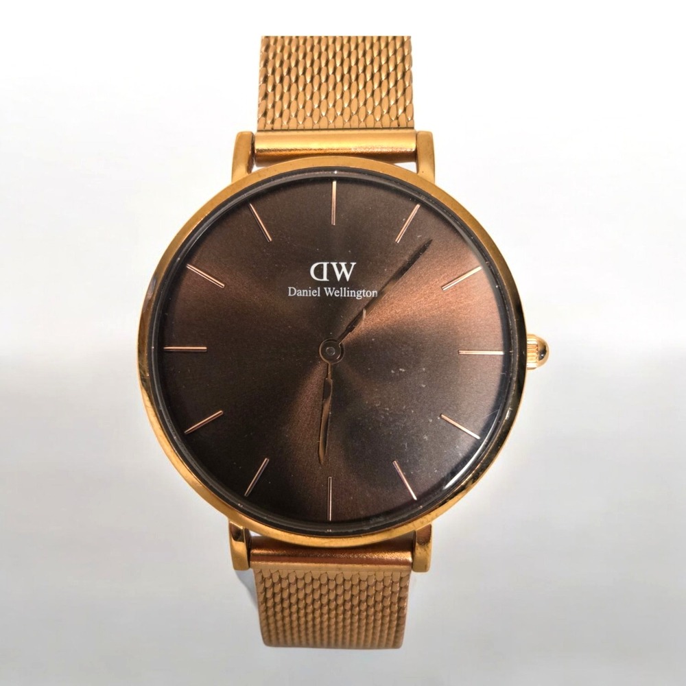 Daniel Wellington‎ Women's Brown Dial Rose Gold Mesh Bracelet Watch
